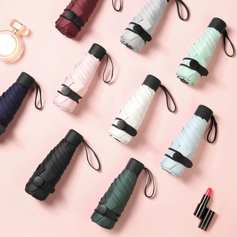 Мини карманный зонт от солнца для женщин и мужчин УФ защитный карман зонты дождя