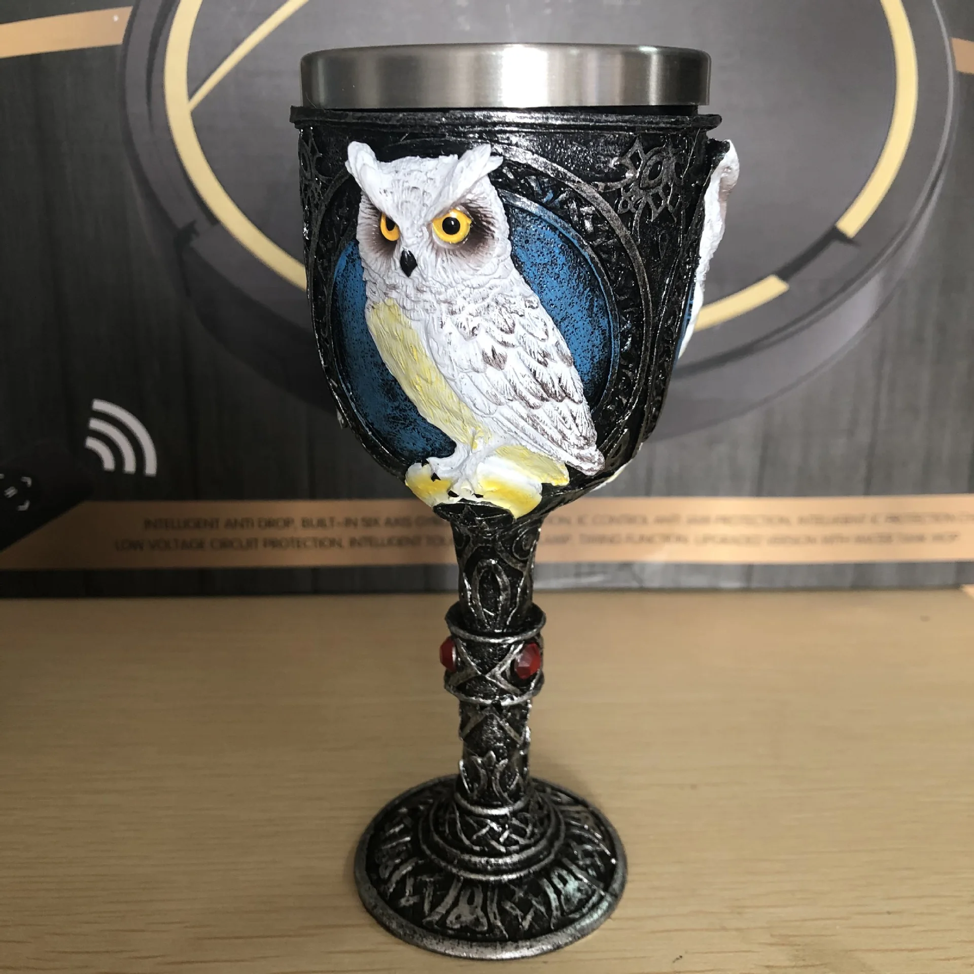 

Cartoon animal owl 3 d stereo goblet resin skull cup stainless steel beer stein