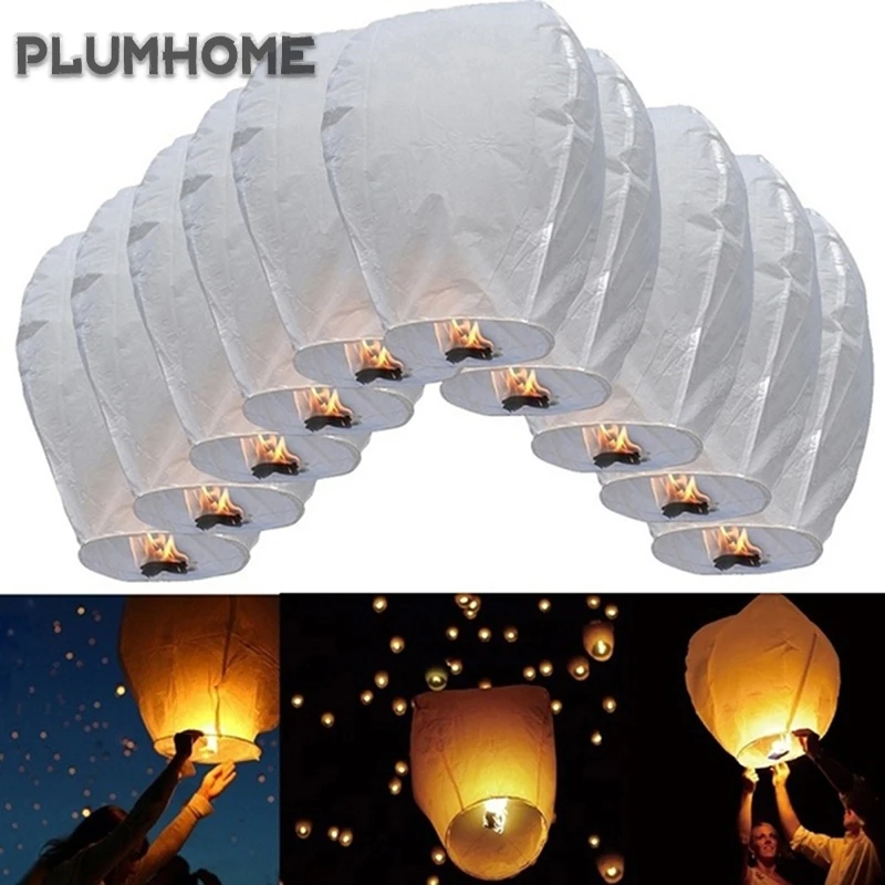 Китайские бумажные фонарики желаний Fly лампы в форме свечи для рождественской