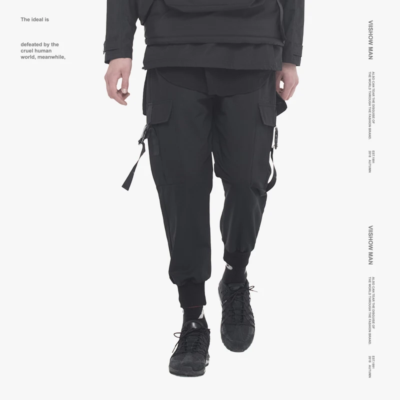 VIISHOW, уличная одежда, мужские штаны, брендовые, хлопок, Pantalon Homme, хип-хоп джоггеры,, одноцветные, карго, брюки, мужские, KC2043183