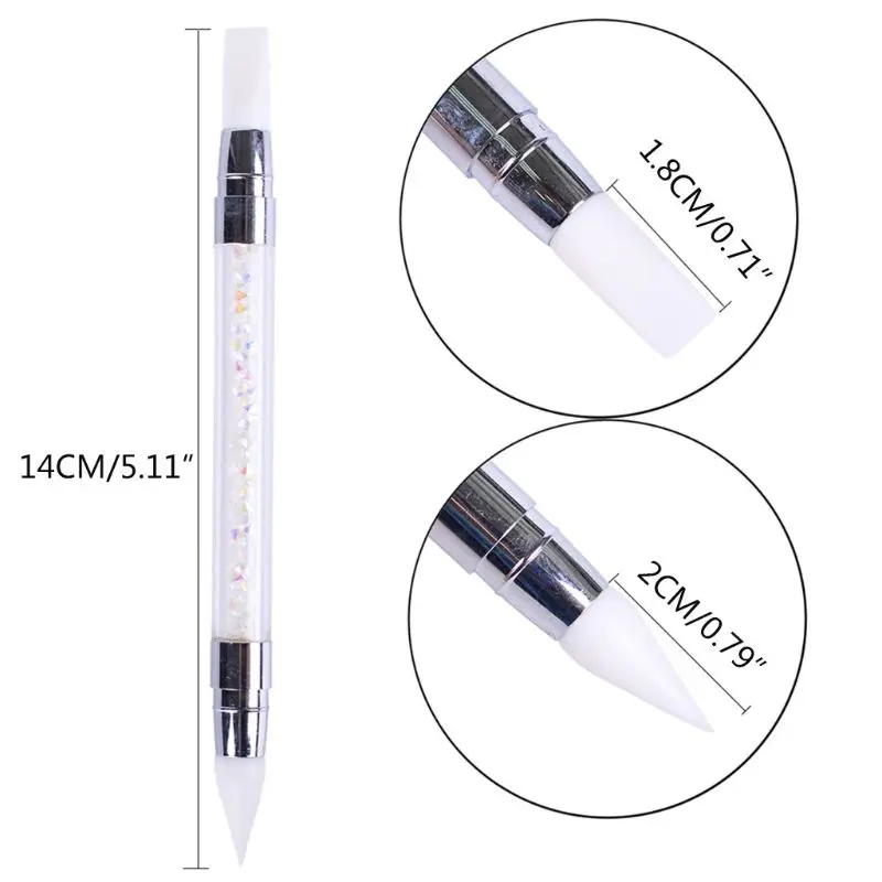 Силиконовая скульптурная ручка с двойным наконечником для нейл арта стразы 3D