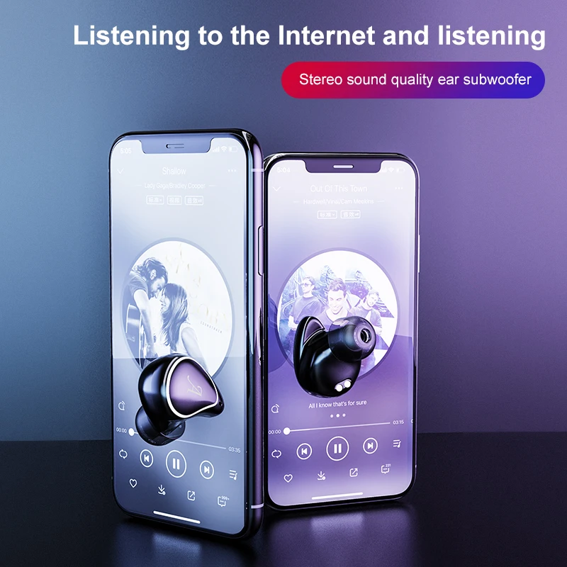 TWS наушники Bluetooth 5 0 беспроводные Blutooth с сенсорным управлением 8D звук спортивные