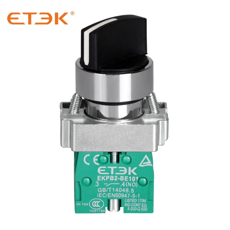 

ETEK EKPB2-BD33 Pushbutton Rotary Type Black 2N/O