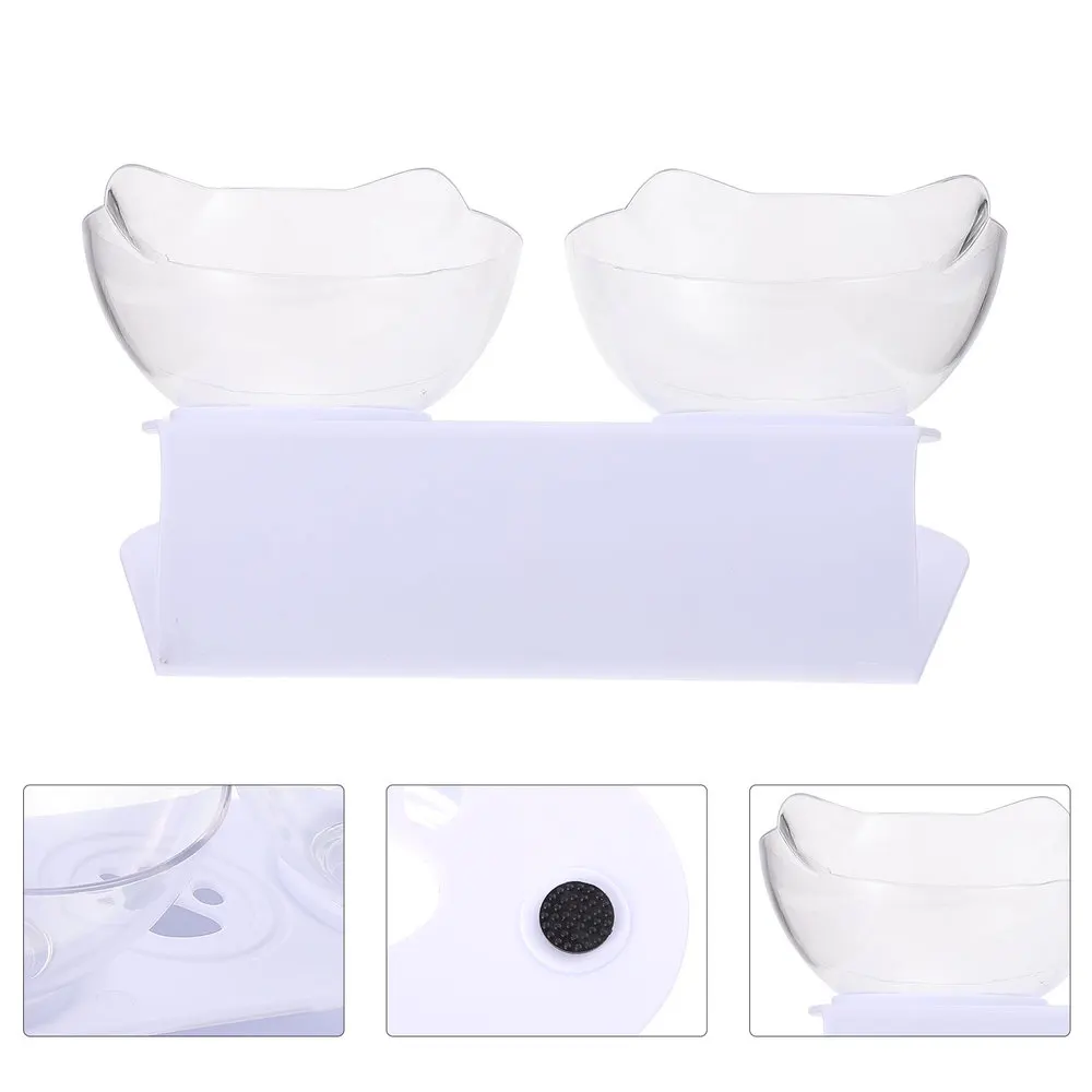 

Double Pet Bowls Pet Feeder Dog Cat Safe Water Drinking for Home