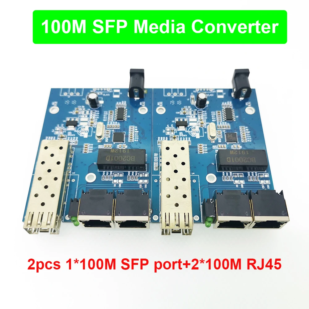 2 шт. волоконно-оптический медиаконвертер 1F2E 100M SFP для PCBA-платы и адаптера 155M moudle |