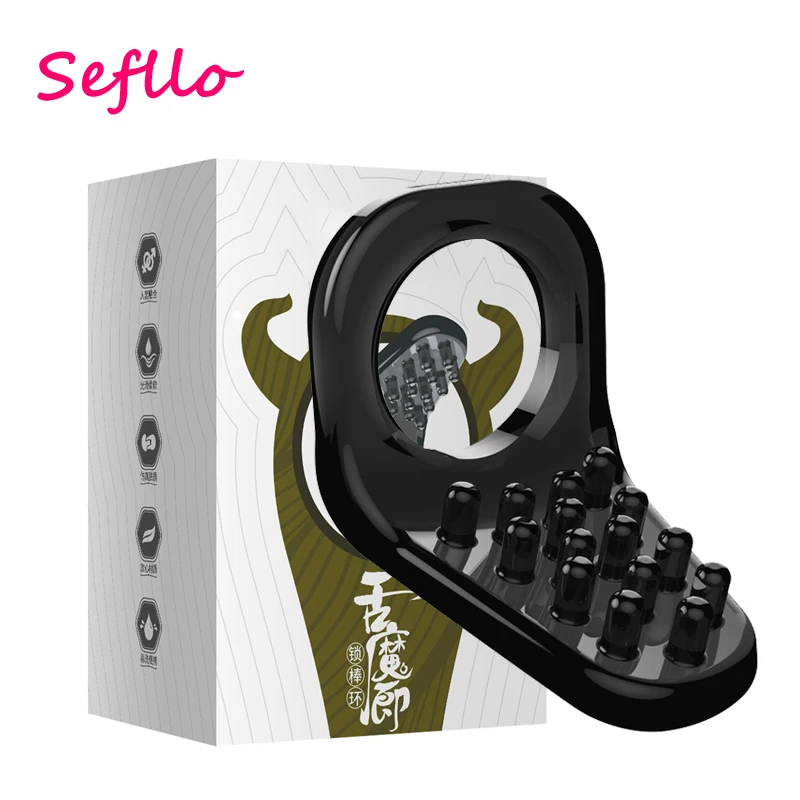 Sefllo Силиконовое кольцо для пениса мужское в форме языка эротическое полового