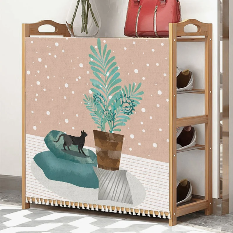 Короткая занавеска с принтом Скандинавская Пылезащитная полузанавеска простой