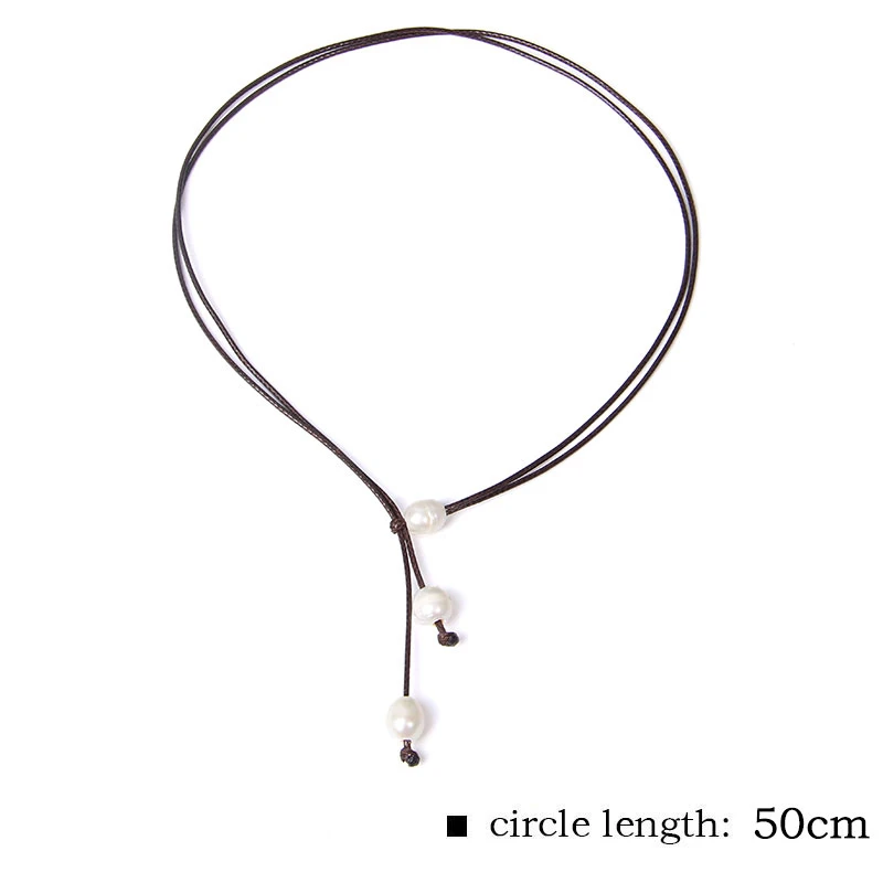 Натуральный жемчуг кожа веревка шнур ожерелья для ношения двумя способами