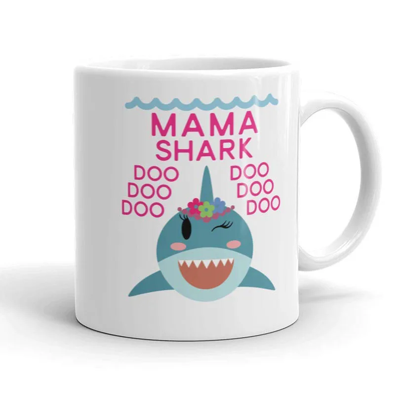 &quotАкула I Love Mama&quot уникальный Керамика Кофе кружка/чашки (11 oz. Нажмите на