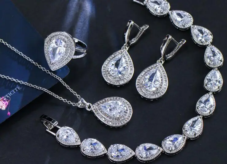 

YTF313 925 Silver Girls Necklace Party Birthday Girls Wedding Necklace Bracelet Gift