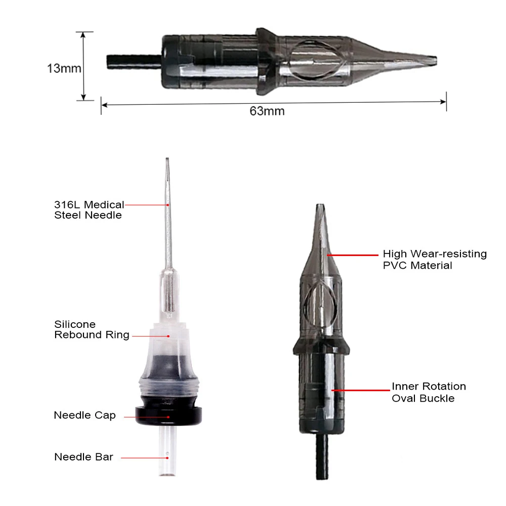 Профессиональные картриджи для тату игл 0 35 mmRL RS RM одноразовые иглы перманентного