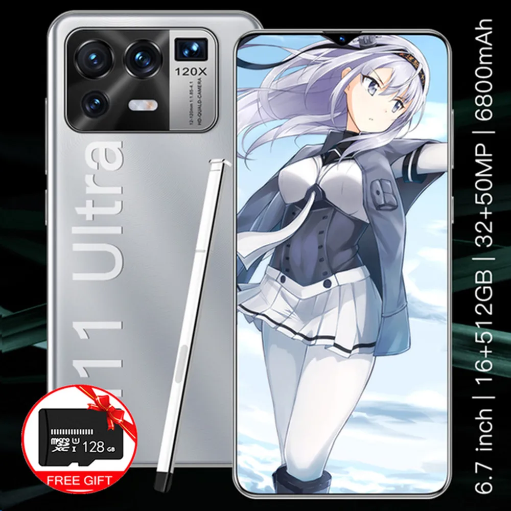 

Xao Mi11 Ultra 16 GB 512 GB 32MP+50MP Smartphones Android 11 5G 6800mAh 10 Core Really Telephone MTK6889 Face ID 2021 Cellphones