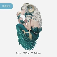 original personality niche flower half arm leg pan god and lyre ins style waterproof and durable girl tattoo stickers