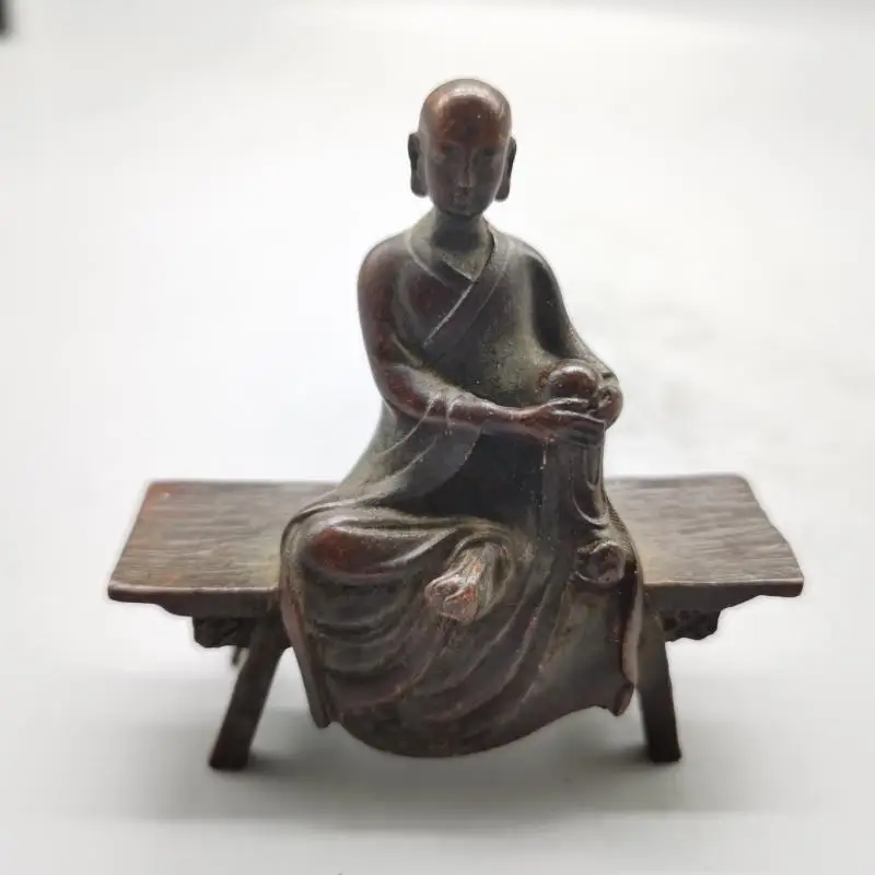 

Imitate ancient Pure copper sculpture bench Sitting Buddha Home decoration craft statue