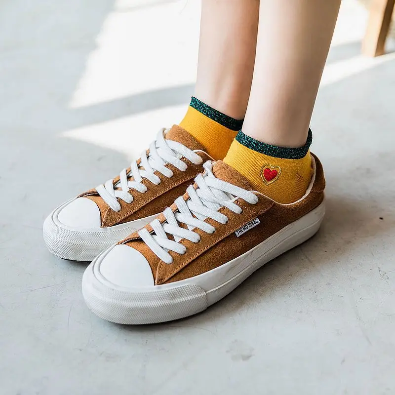 Женские блестящие носки с вышивкой Love летние яркие мягкие хлопковые принтом в