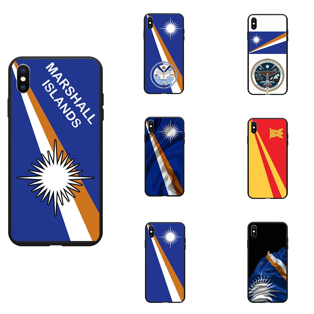 

Marshall Island National Flag Coat Of Arms Theme Soft TPU Phone Cases Cover For iPhone 6 7 8 S XR X Plus 11 Pro Max