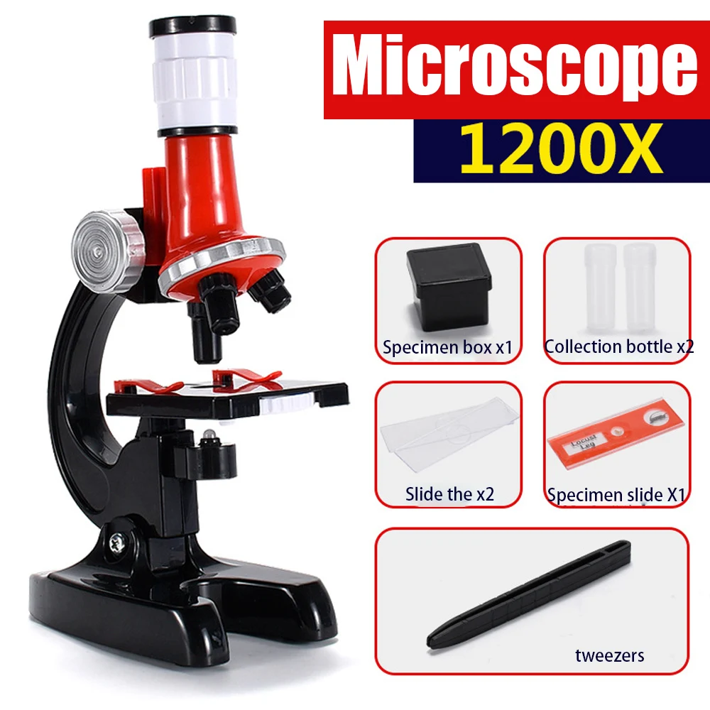

100X-1200X микроскопы для детей, студентов, взрослых с микроскопом, биологические микроскопы для школьного и домашнего образования