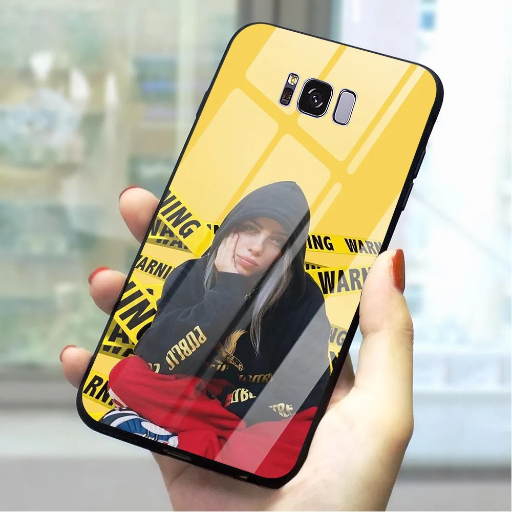K1027302 Billie Eilish закаленное Стекло чехол для телефона для samsung S7 чехол Galaxy A70 A60 M40 A50 A40 A20 A30 A10 S7 край S8 S9 плюс S10 - Цвет: K1027302