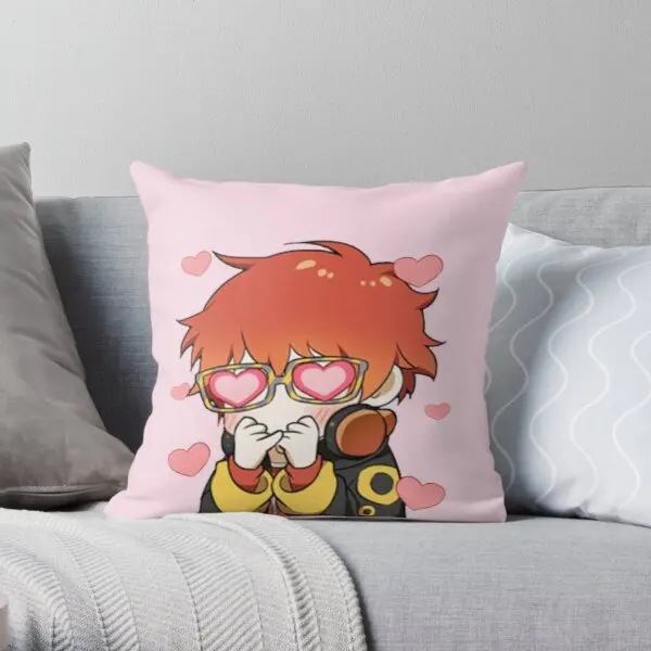 

Mystic Messenger 707 Emoticon Larger Printing Throw Pillow Cover Car Square Soft Waist Cushion Anime Sofa Pillows not include