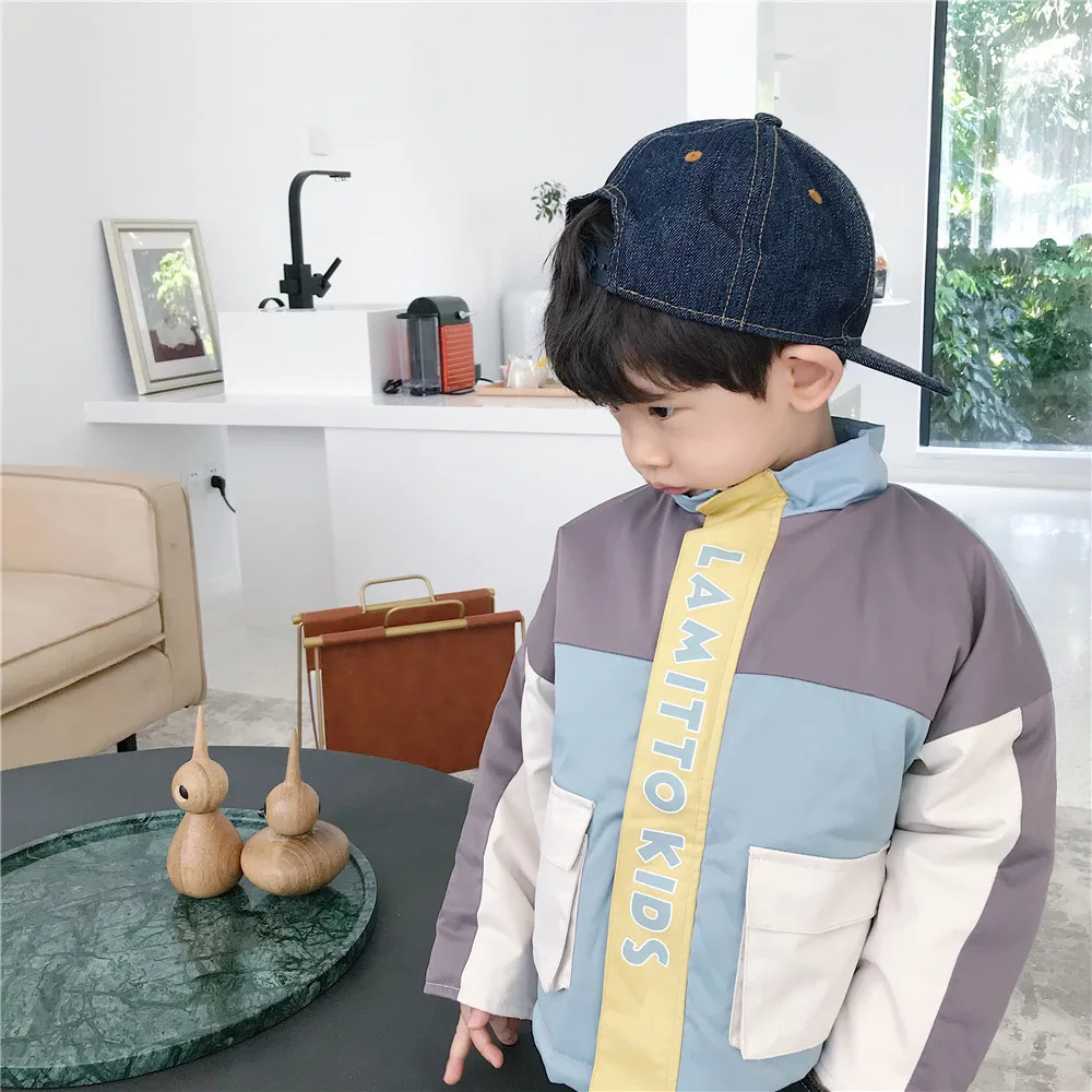 Tonytaobaby/зимнее платье; новая стильная детская одежда; теплое пальто; одежда для маленьких мальчиков; зимняя куртка для девочек