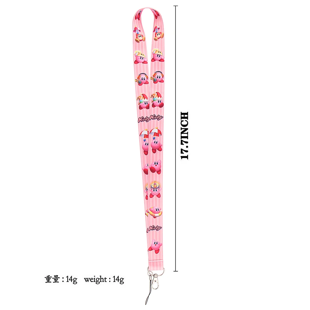 

LX443 Kirby Game Anime Lanyard Neck Strap Rope For Mobile Cell Phone ID Card Badge Holder With Keychain Keyring