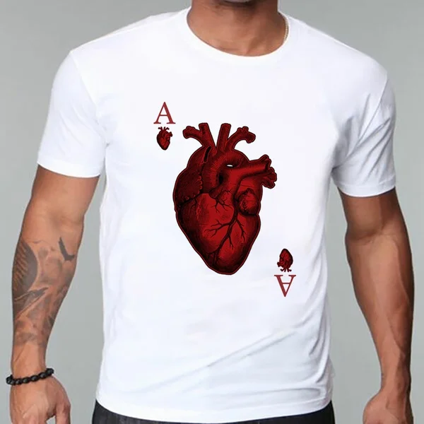 

Ace Hearts T Shirt Femme Vintage Women Harajuku Tshirt 90s Aesthetic Female Grunge Graphic T-shirt