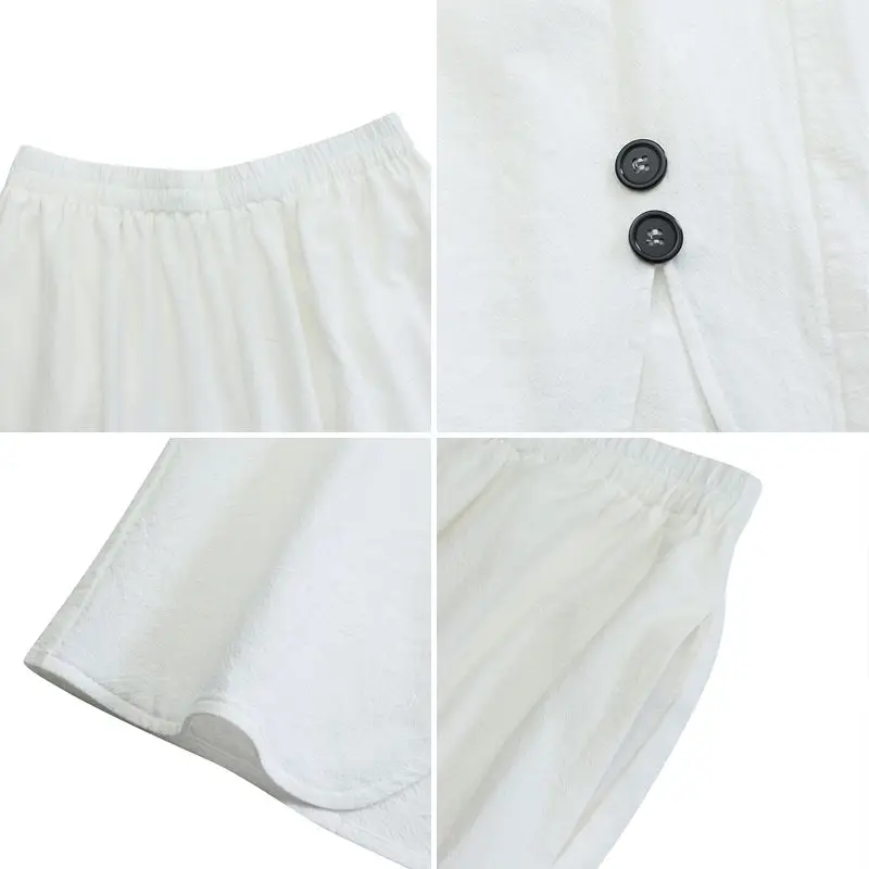 

VONDA S-5XL Women Pants Ladies Cotton Linen Wide Leg Trousers Autumn Loose High Waist Buttons Long Pants Casual Solid Pantalon