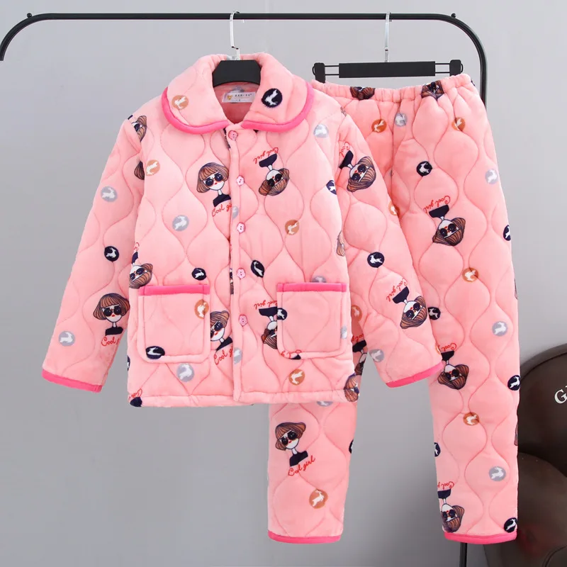 Женские пижамы коралловые бархатные хлопковые женские зимние с длинными