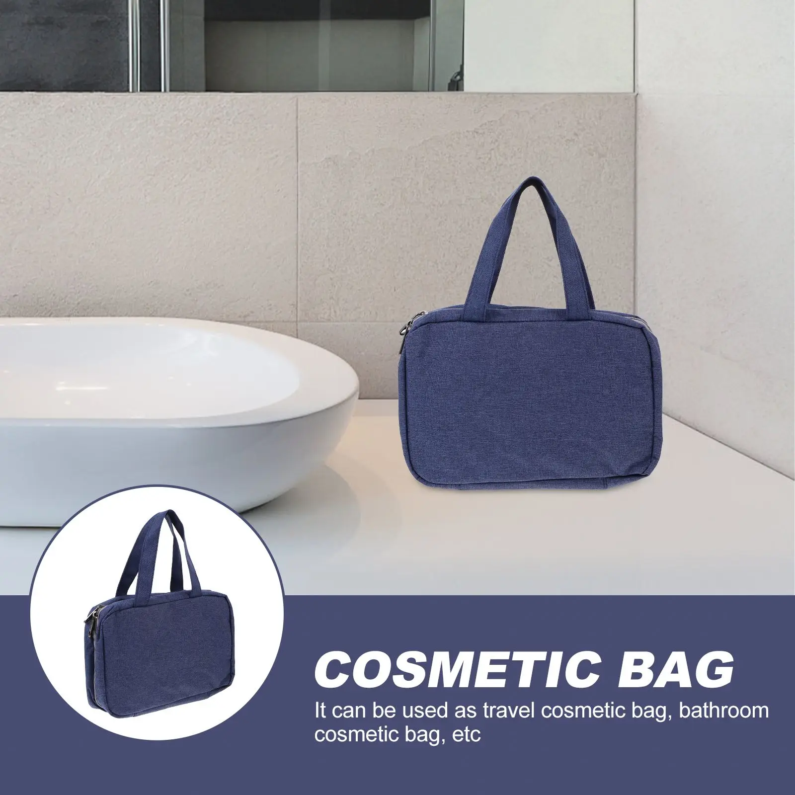 

1Pc Waterproof Cosmetic Bag Handheld Makeup Bag Portable Travel Toiletry Bag Handheld Makeup Cosmetic Bag Storage Holder