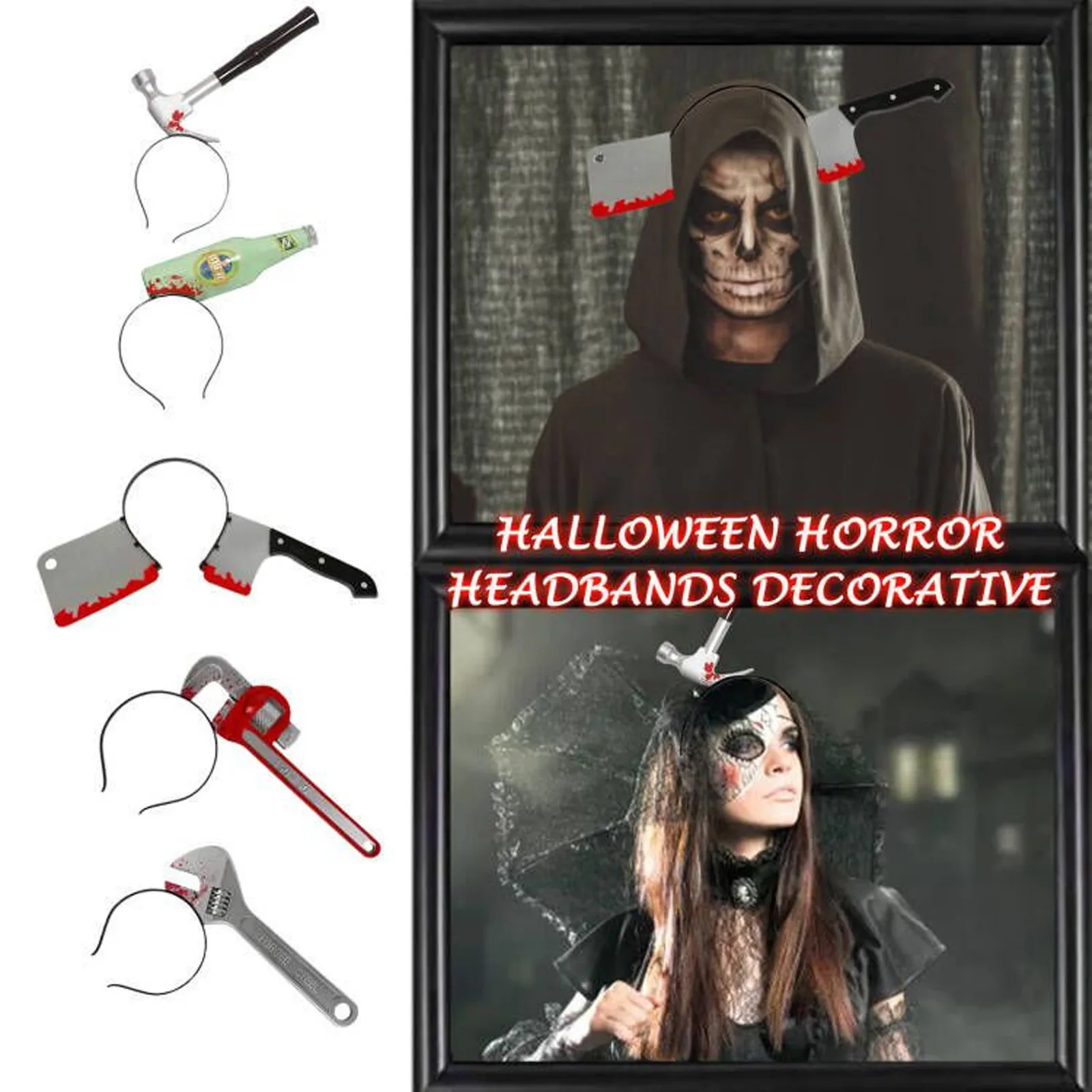 Искусственный реквизит для Хэллоуина забавные ножницы нож головной убор