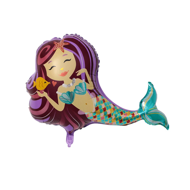 

New baby's first birthday mermaid birthday party decoration set Sequined balloon combination Mermaid flag Mermaid cake flags