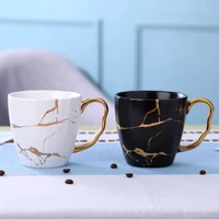 nordic wind light luxury golden marble cup coffee matte ceramic cup amazon express mug