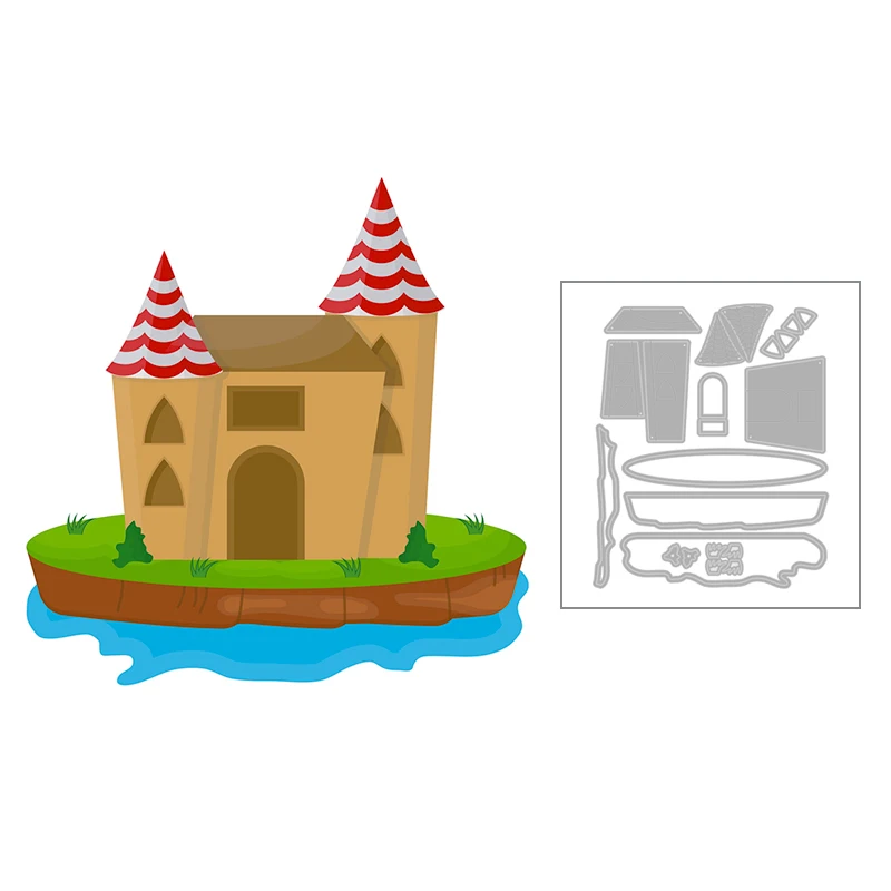 Новинка 2020 популярный металлический трафарет с изображением замка трафареты и