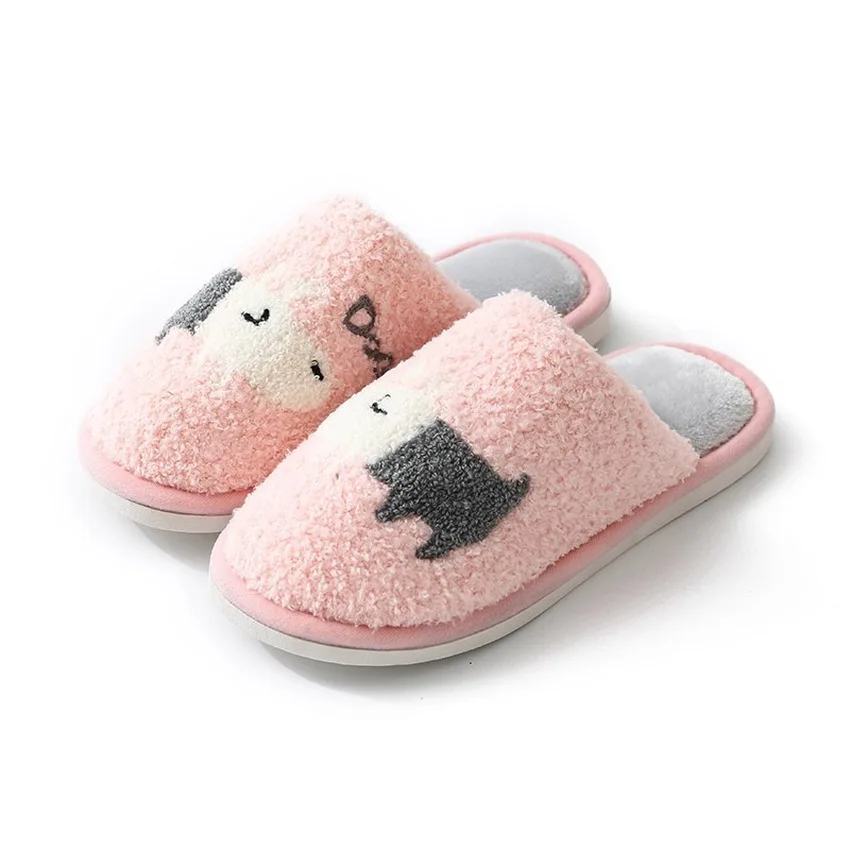 

Maggie's Walker Plush Animal Slippers Women Soft Home Slides Anti Slip Autumn Winter Sliders Shoes Couples Fuzzy Bedroom Shoe