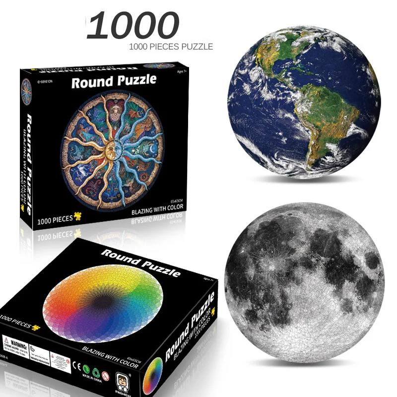 1000pcs 3D Round Puzzle Toy Earth Starry sky Model Colorful DIY Laser Cut Assemble Jigsaw Desktop decoration GIFT For Audit | Игрушки и