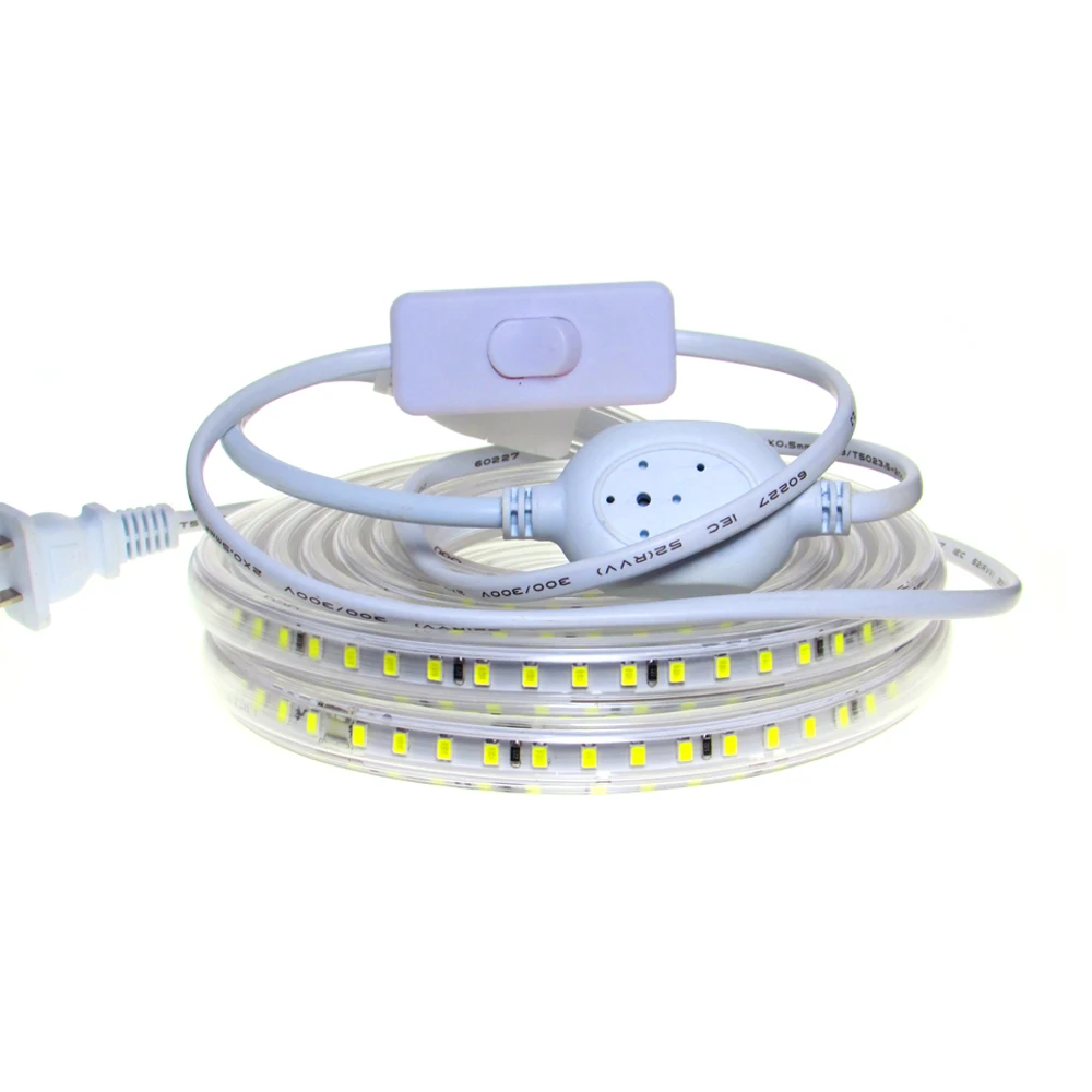 

220V LED Strip Tape 220 V Volt 2835 120LEDs/m Tape Diode Waterproof Neon LED Light Strip 220V For Bedroom Room Home Decoration