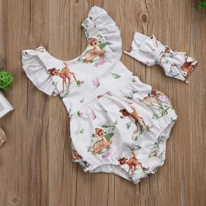 Модный детский летний комбинезон с коротким рукавом для новорожденных девочек |