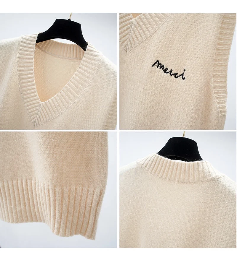 Женский однотонный трикотажный жилет Повседневный свитер без рукавов с