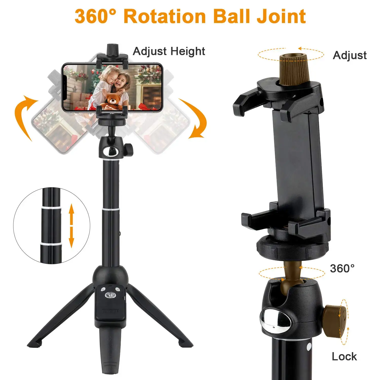 40-inch Selfie Stick Tripod Extendable Stand with Wireless Remote Compatible iPhone Xs Max/X/8/Samsung | Электроника