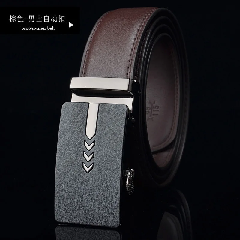

High-grade Sand Surface Effect Men's Belt, Genuine Leather Automatic Buckle Belt, Men's Business Casual Pants Belt