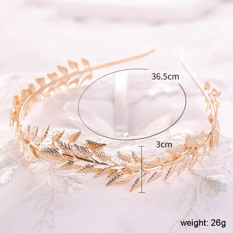 

Lady Golden Crystal Leaf Style Hair Band Wedding Hair Accessory for Anniversary Party Banquet LL@17