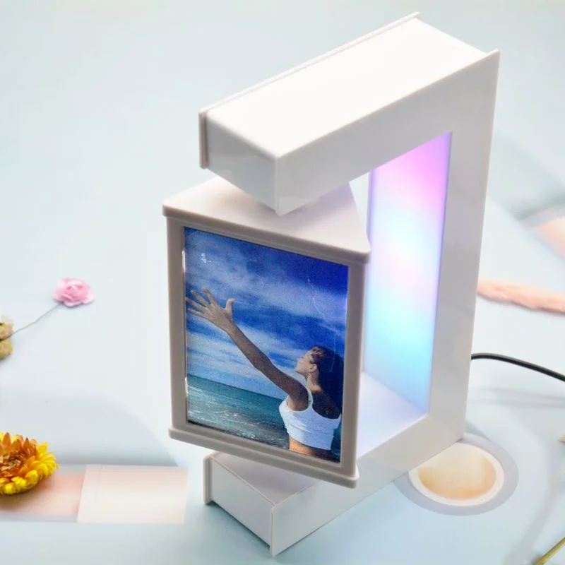 Новинка 2021 необычная белая фоторамка с магнитной левитацией. Магнитная