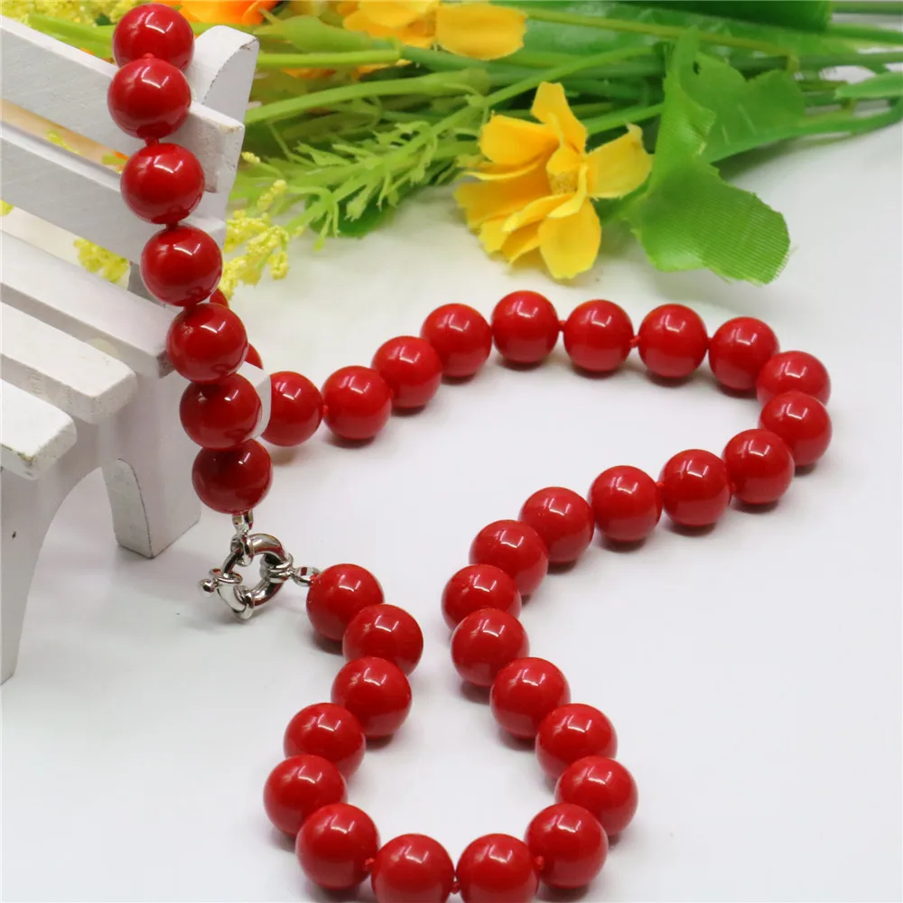 Милые/Романтические модные красивые искусственные красные коралловые Круглые