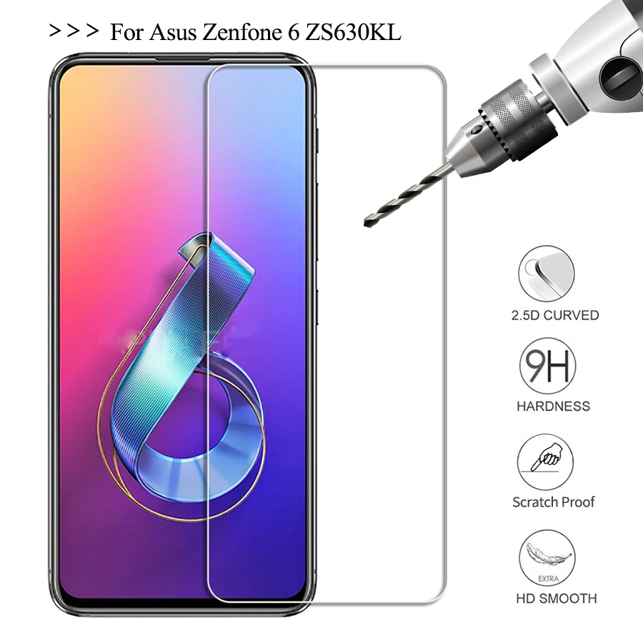 Защитное стекло закаленное 9H для ASUS ZenFone 6 (ZS630KL) 6z 2019 | Мобильные телефоны и