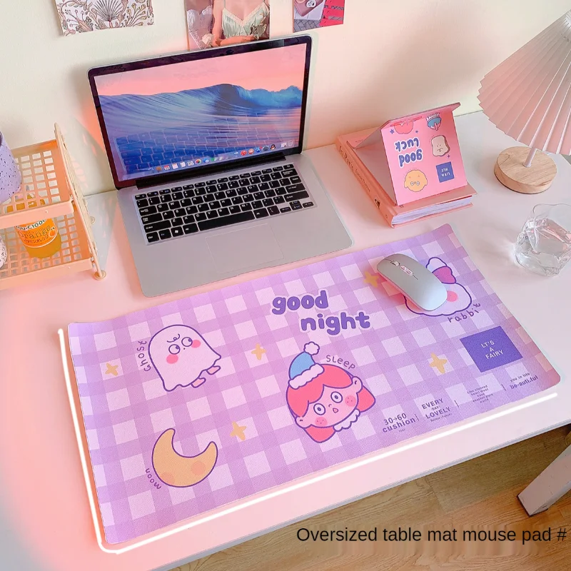 

Cartoon Soft Cute Desk Mat Student Dormitory Mouse Pad Computer Keyboard Mat Large Table Mat Desk Decoration Female