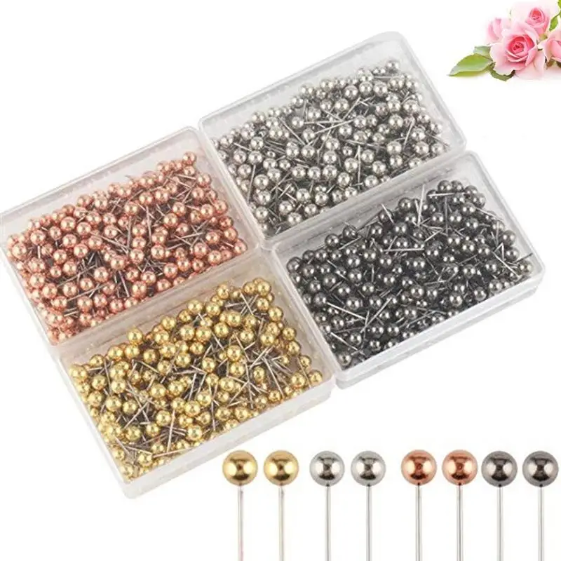 

800pcs Map Flag Round Head Pins Plastic Head Multi-color Push Pins Map Tacks Flag Push Pins for School Home Office
