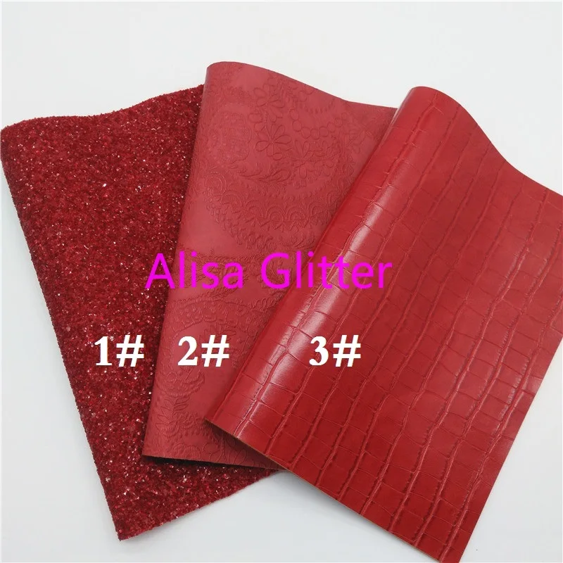 1 шт. A4 Размер 21х29см Алиса блестящая красная ткань цветы искусственная кожа