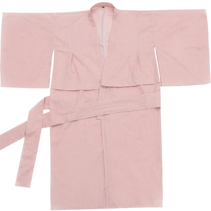 

Kimono Dress for Woman Solid Cotton Loose Bathing Robe Yukata Ethnic Sleepwear Oriental Japanese Traditional New Year Costume
