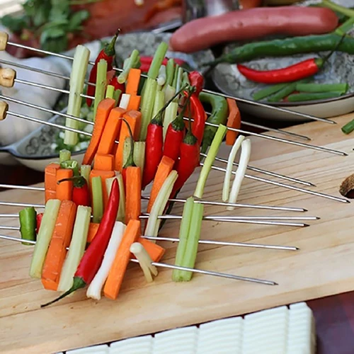 10 шт. Многоразовые барбекю шампуры обжига иглы обжарки инструменты шашлык Tong Kebabe