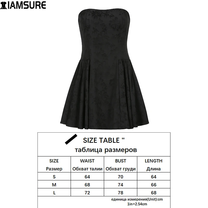 

IAMSURE Sexy Slim Floral Summer Dress Vintage Party Night Club Wear Sleeveless A-Line Tube Dresses For Women 2021 Elegant Ladies